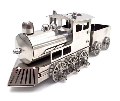 Silver Train Model with Personalized Engraving