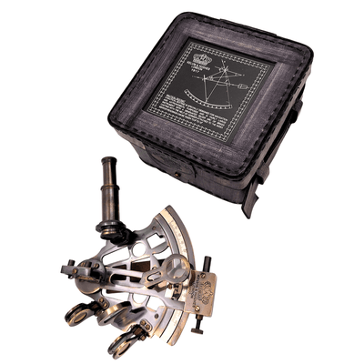 Messing-Sextant in Lederetui – ST003
