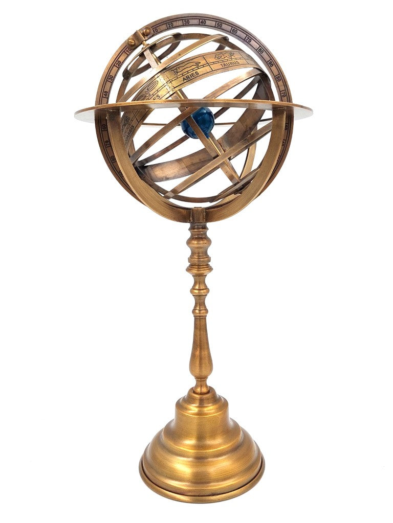 Astrolabe sphérique en laiton 39cm, personnalisable par gravure
