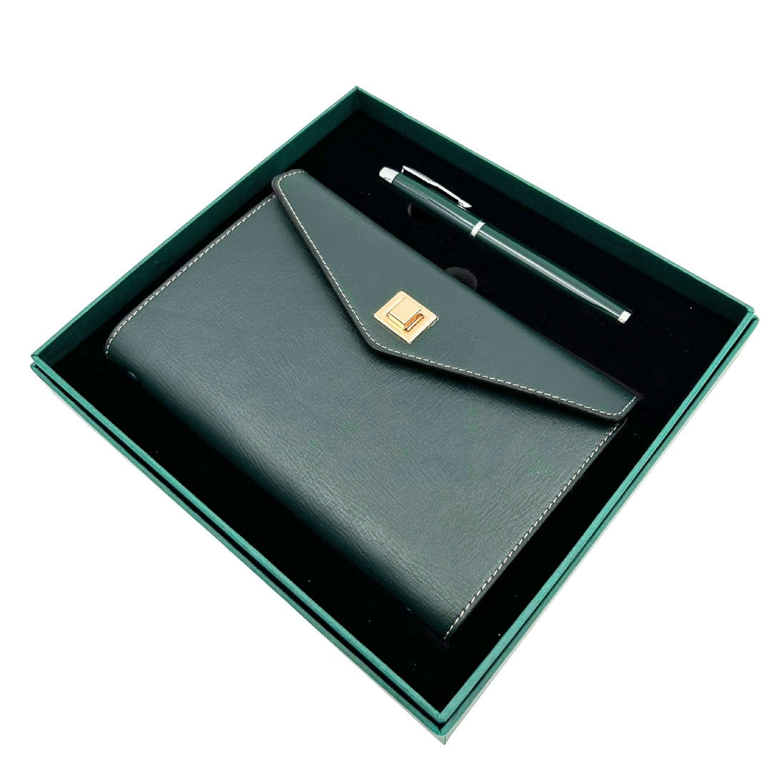 Élégant coffret cadeau - carnet en cuir avec stylo dans une boîte cadeau – premium – EE8