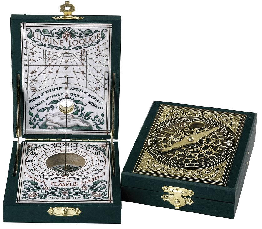 Sonnenuhr mit Kompass Kepler-Diptychon - Replik – H04