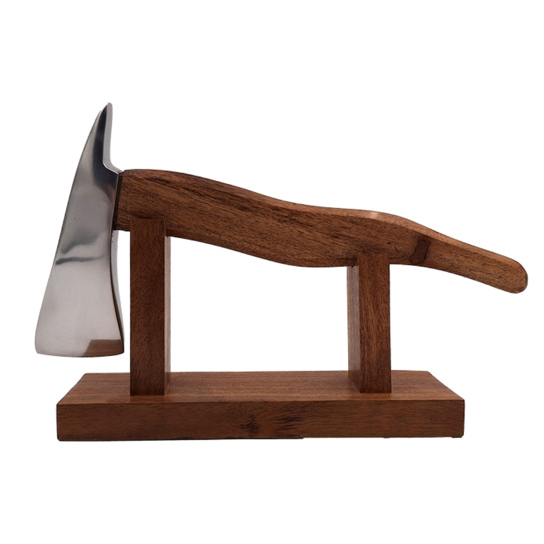 Hachette de pompier avec gravure - cadeau métal-bois pour pompier, hauteur 17,5 cm, argent-bronze, cadeau personnalisé pour toutes occasions