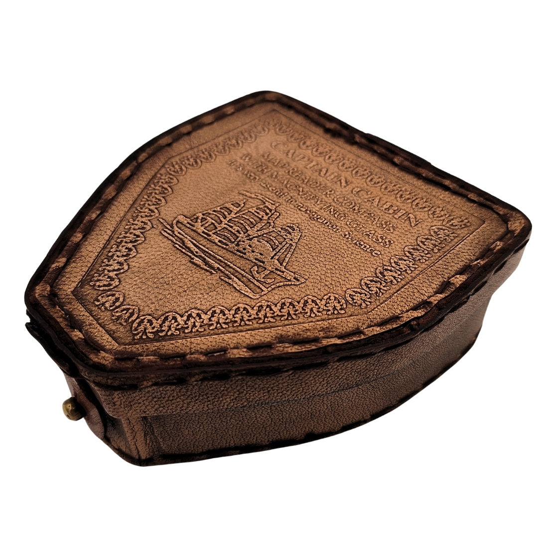 Bussola magnetica - Map Reader in custodia in pelle – Gadget retrò - NC2929