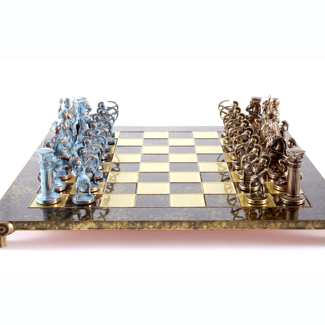 Large Brass Chess Set Archers 44x44cm - Luxury Gift - S10BBRO
