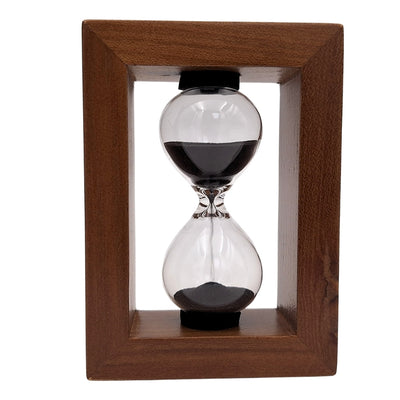 3-Minuten-Sanduhr im Holzrahmen - elegante Dekoration – M123