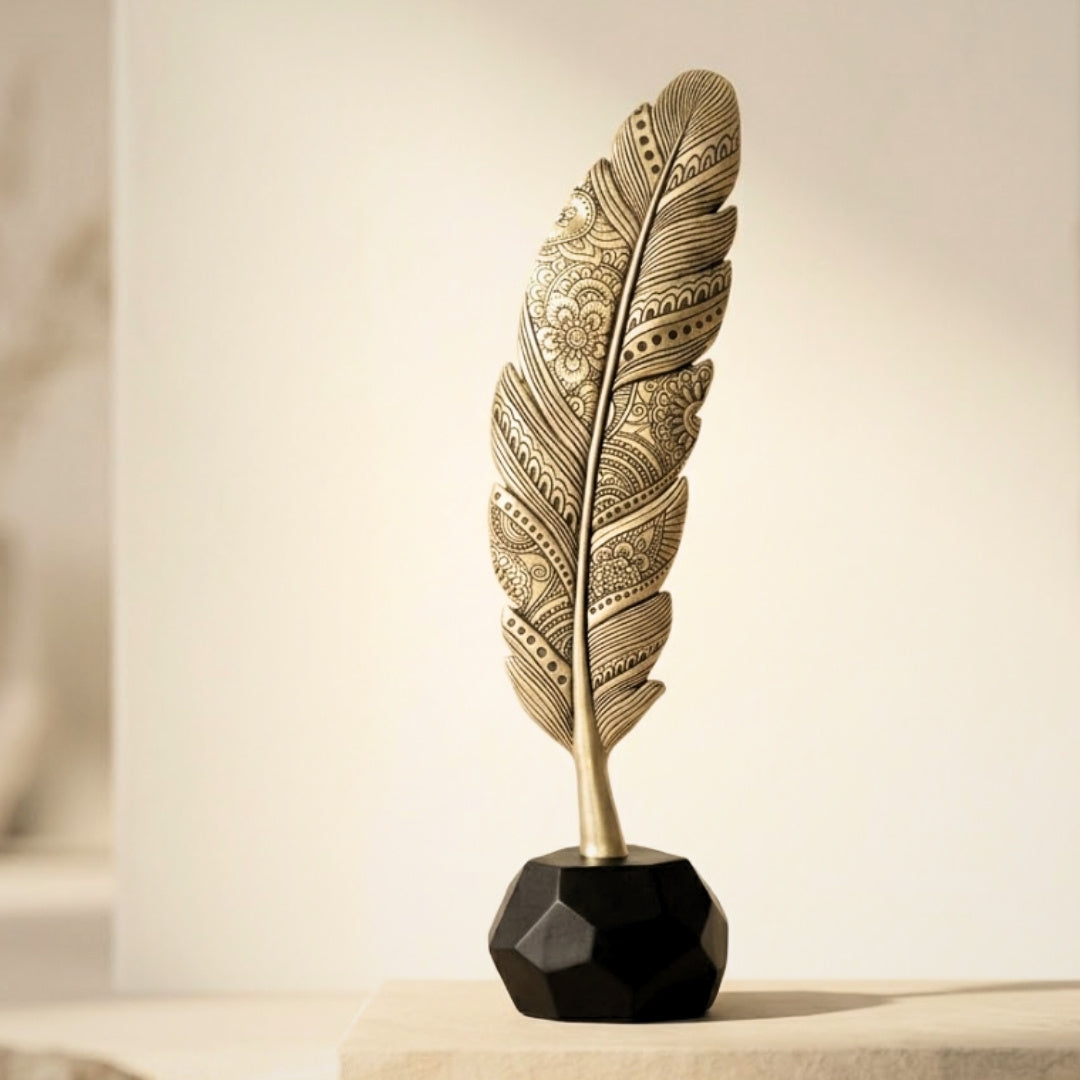 Goldene Dekoration - Feder - 30,7 cm - 43933FJH