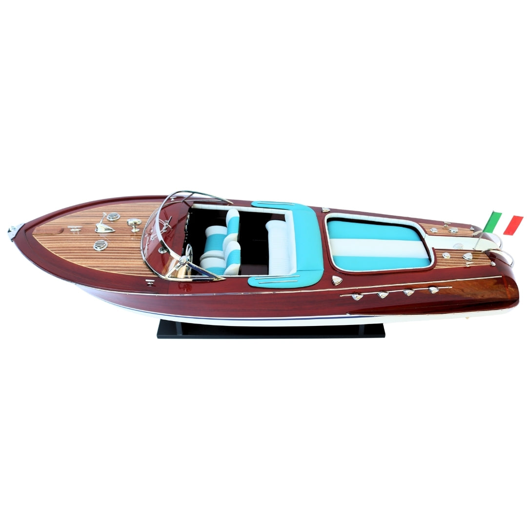 Exklusives Modell des Motorboots Reeva Aquarama 87cm - großes, hölzernes Modell eines klassischen italienischen Motorboots – 4P-90