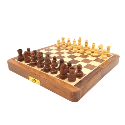 Magnetisches Holzschach 17x17cm - Klappbar - DNU-025