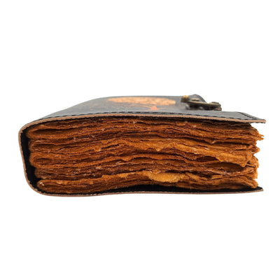 Carnet en cuir vintage rétro Arbre et Lune 200 pages – AH08