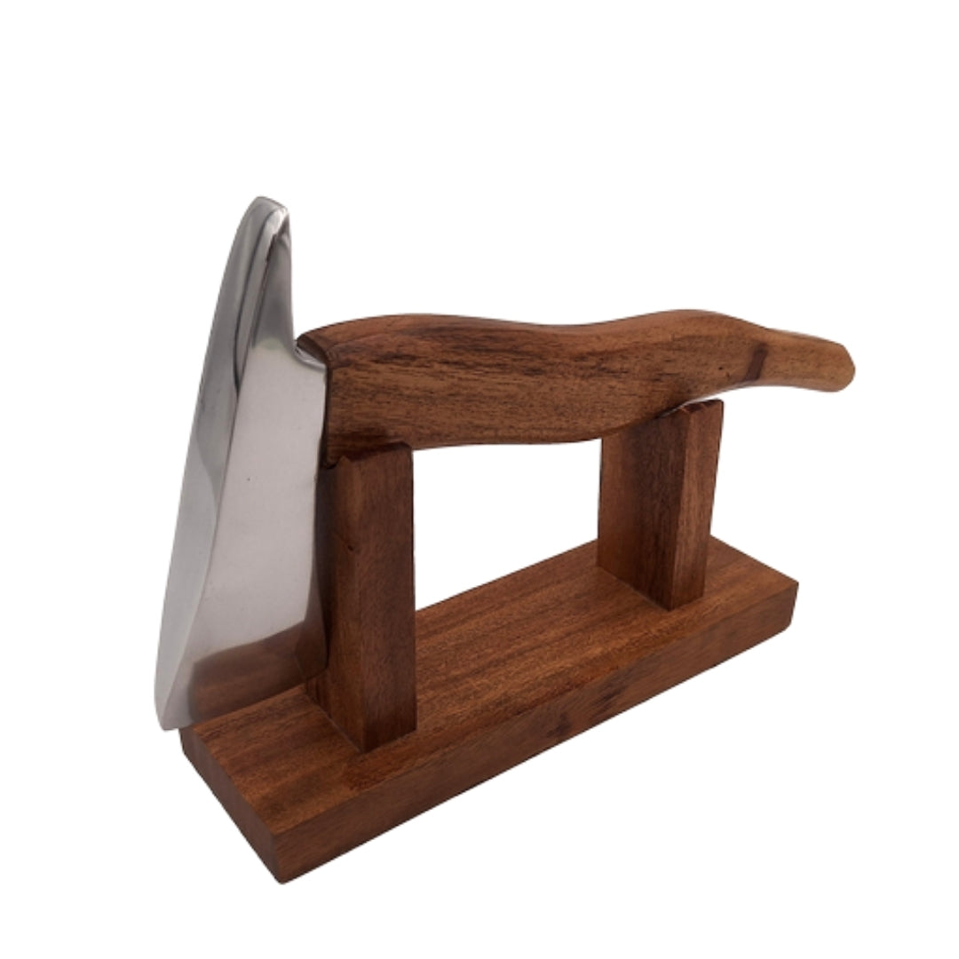 Hachette de pompier avec gravure - cadeau métal-bois pour pompier, hauteur 17,5 cm, argent-bronze, cadeau personnalisé pour toutes occasions