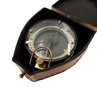 Bussola magnetica - Map Reader in custodia in pelle – Gadget retrò - NC2929
