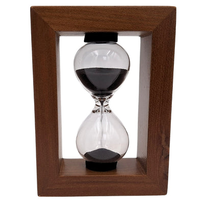 3-Minuten-Sanduhr im Holzrahmen - elegante Dekoration – M123