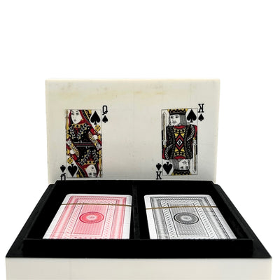 Zwei Kartenspiele in einer Harzbox - Elegantes Geschenk für Spieler - G1220A