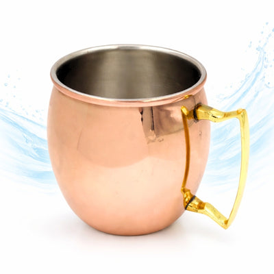 Kupferbecher aus Edelstahl 304 - Fassungsvermögen 500ml mit Kupferschicht überzogen - MM7012