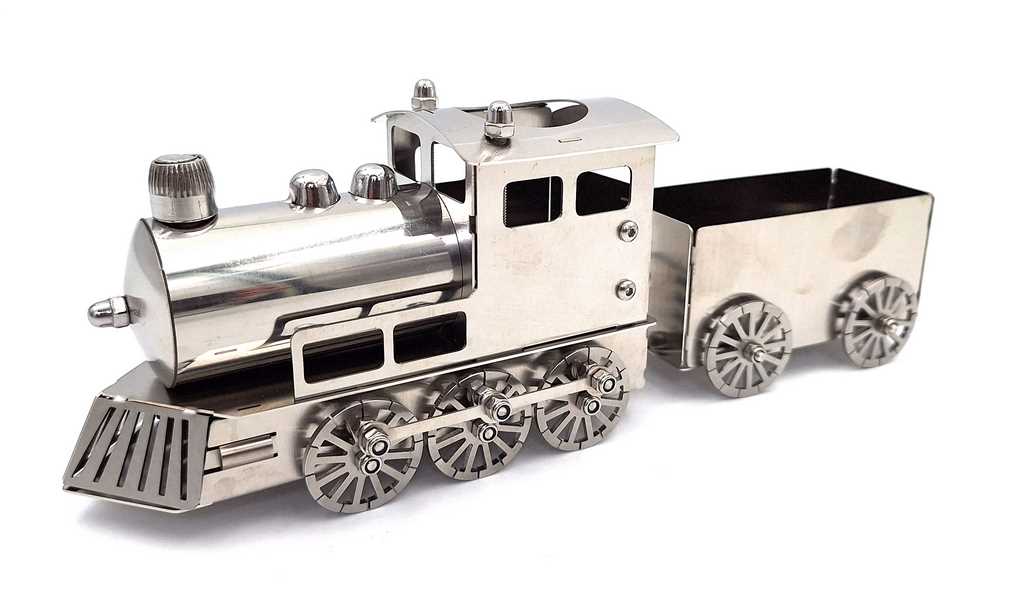 Silver Train Model with Personalized Engraving