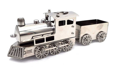 Silver Train Model with Personalized Engraving
