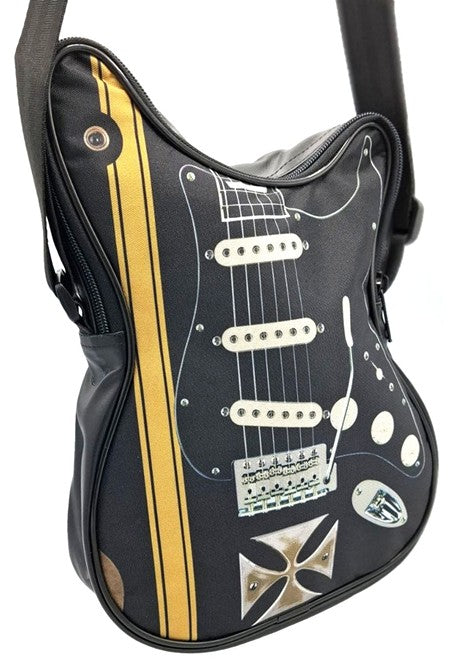 Umhängetasche in Gitarrenform mit Malteserkreuz – Geschenk für einen Gitarristen - RBG-005