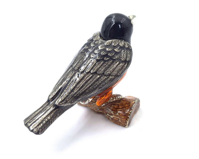Petite boîte métallique exceptionnelle décorée de cristaux - Oiseau - B0192-02