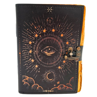 Carnet en cuir rétro Œil qui voit tout - 200 pages - Cuir de chèvre - AH19