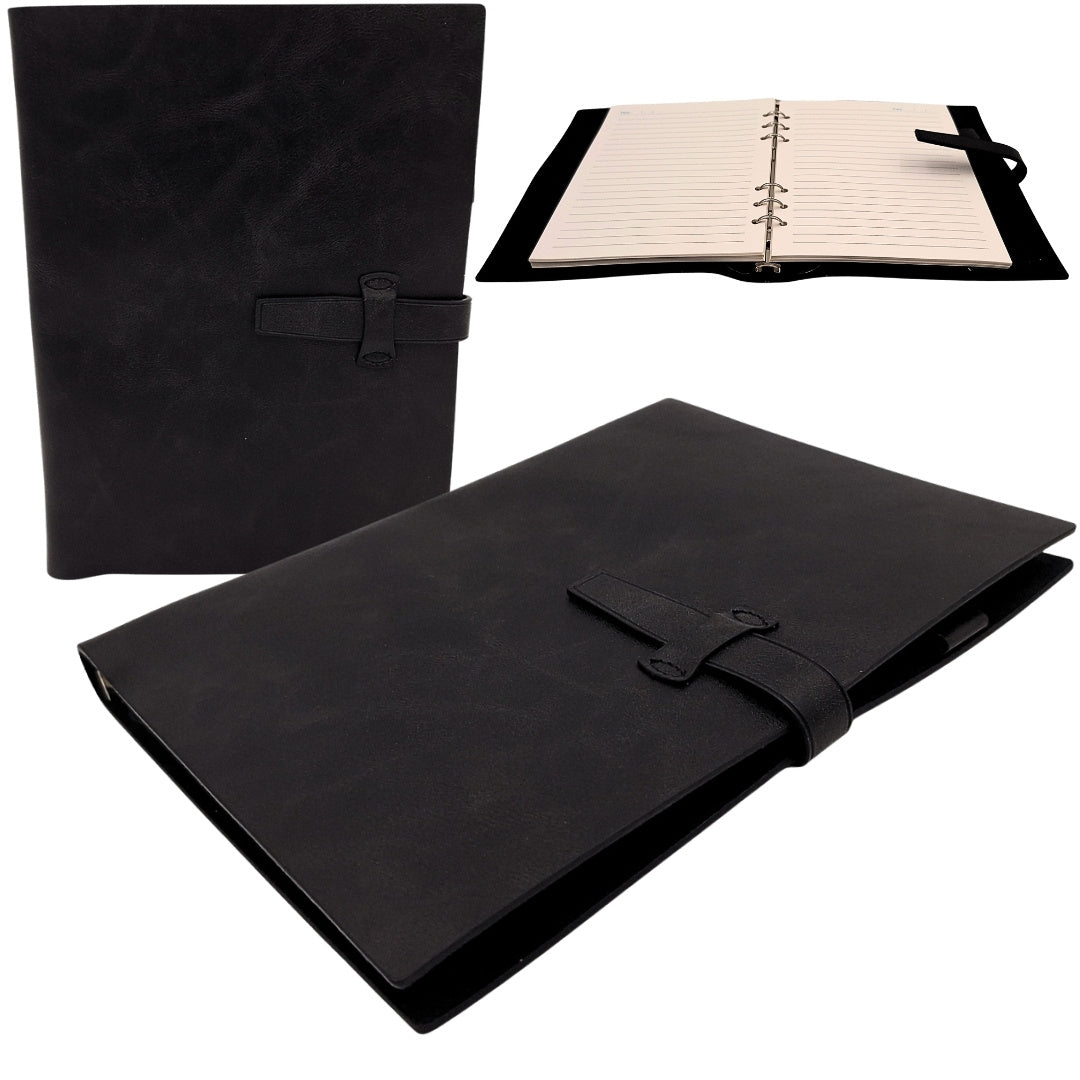 Elegantes Leder-Notizbuch A5 Vintage Retro mit Verschluss – Tagebuch Journal – EE4