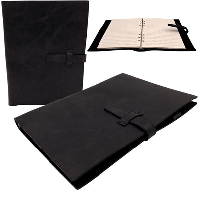 Elegantes Leder-Notizbuch A5 Vintage Retro mit Verschluss – Tagebuch Journal – EE4