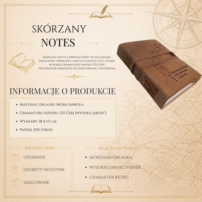 Retro-Leder-Notizbuch mit Inschrift, 200 Seiten - AH04