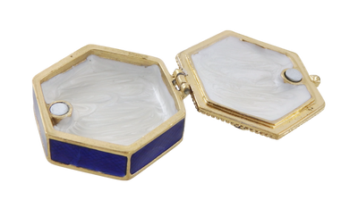 Reich verziertes kleines Geschenk-Metallkästchen mit Kristallen - B0035-08BL