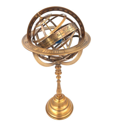 Astrolabe sphérique en laiton 39cm, personnalisable par gravure