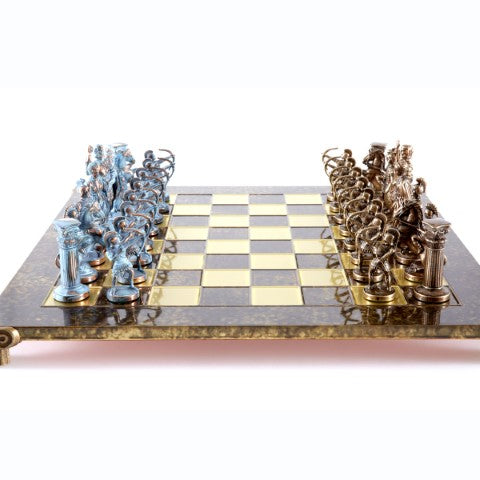 Large Brass Chess Set Archers 44x44cm - Luxury Gift - S10BBRO