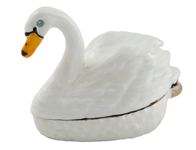 Außergewöhnliches kleines Geschenk-Metallkästchen – Schwan - B0736-02