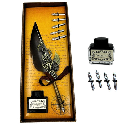 Retro Calligraphy Set with Vintage Quill Pen 6 Nibs Ink Gift – EE5