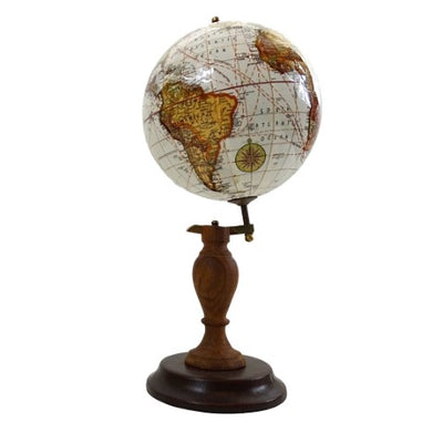 Elegante mappamondo decorativo su base in legno - World GLB-0096B