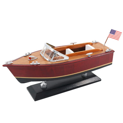 Modell Motorboot aus Holz – Klassisches Motorboot 26cm – Bürodekoration – MOT04ML