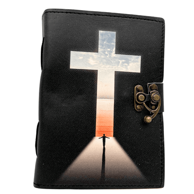 Ledernotizbuch religiöses Kreuz - 200 Seiten - AH15