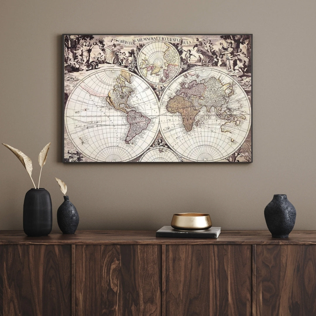Carte du monde 1686 - G. Valck reprint - M1686 – Cadeau pour historien