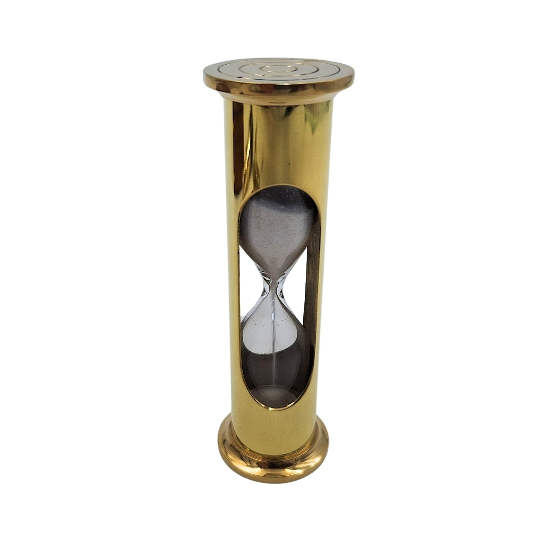 Coffret cadeau rétro gravé – boussole en laiton, longue-vue pliable, sablier dans boîte en bois