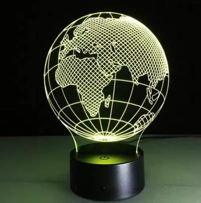 LED-Lampe - Globus - 7 verschiedene Farben - USB - P108