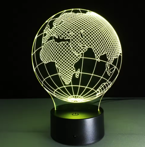 LED-Lampe - Globus - 7 verschiedene Farben - USB - P108