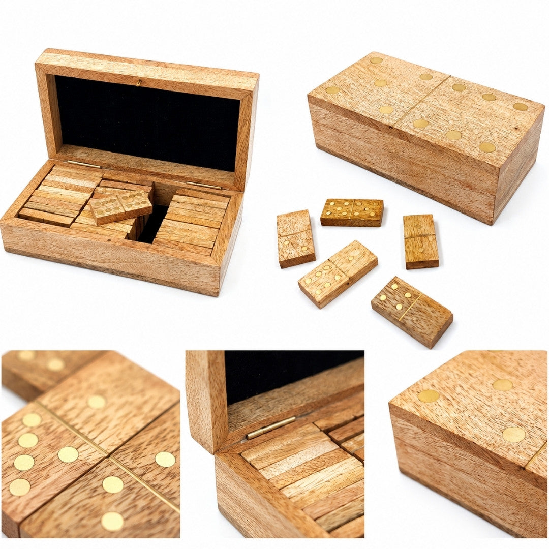 Domino in legno in scatola di legno di mango
 - BR157