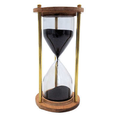Messing-Holz-Sanduhr – 5 Minuten – Elegante Retro-Dekoration – NC3012V