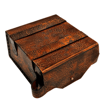 Sextant en laiton rétro dans étui en cuir - instrument de navigation élégant avec possibilité de gravure - cadeau idéal pour amateurs de voile et d’histoire - dimensions 13x12x7 cm