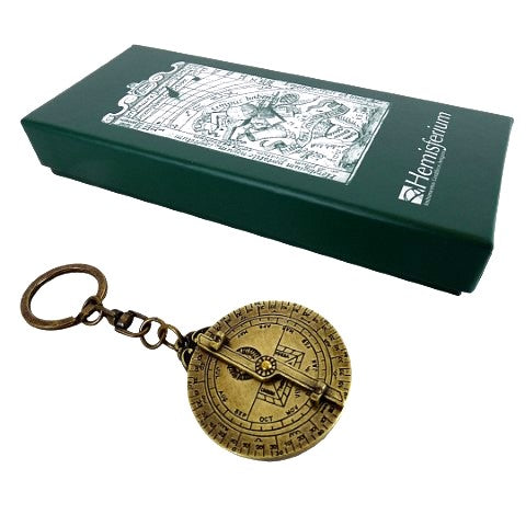 Porte-clés premium astrolabe en laiton - cadeau astronomie – H80