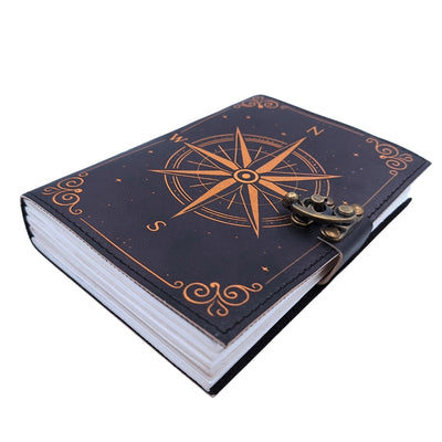 Carnet en cuir Rose des vents rétro – Cadeau pour navigateur - AH09