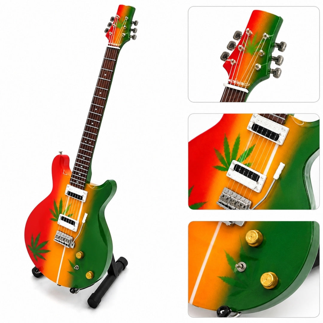 Mini-Gitarre im Stil von Bob Marley Tribute Ganja MGT-0468