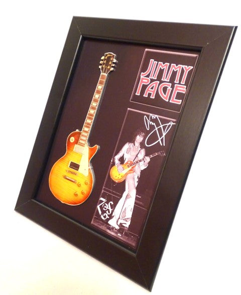 Mini Guitar in the Style of Jimmy Page in a Frame FMG-012