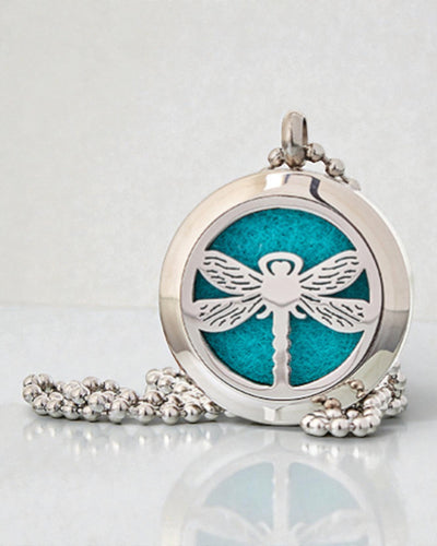 Collier Aromalife Dragonfly Spirit – Médaillon à parfum Libellule 25 mm