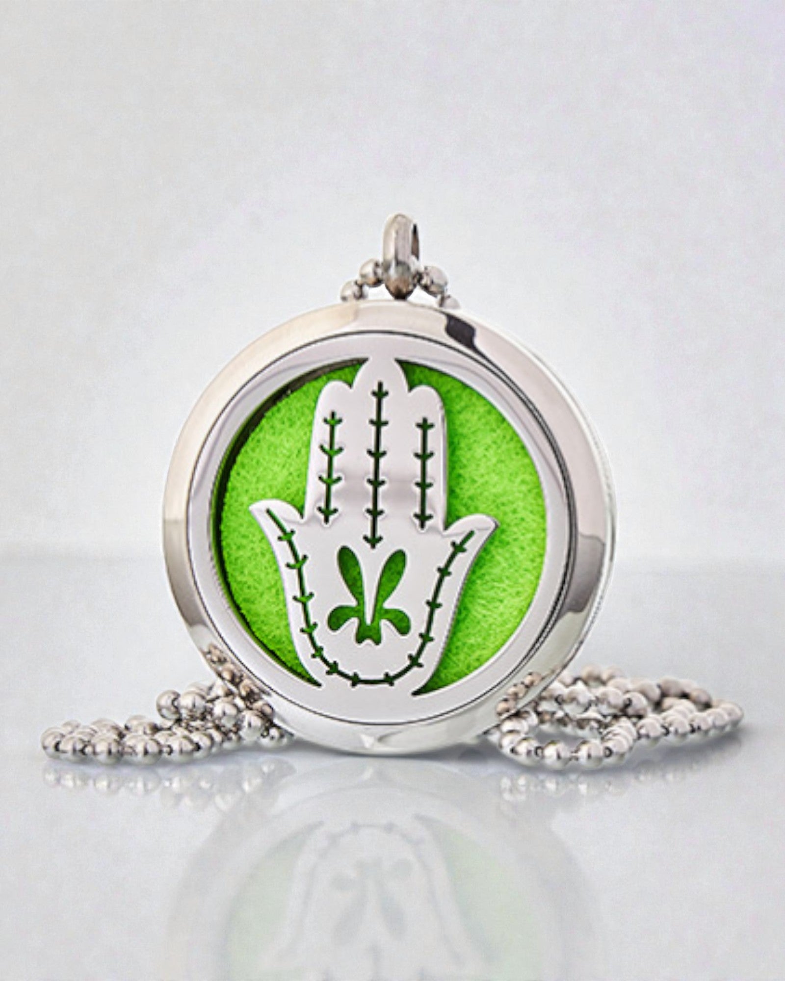 Hamsa Aura – Collana da aromaterapia Mano di Fatima 30 mm