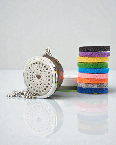 Celestia Heart – Collana per aromaterapia con cuore diamantato 30 mm