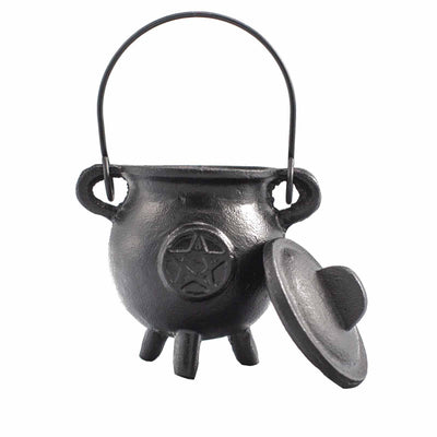 Ritual Iron Cauldron with Pentagon 6.5x13 cm