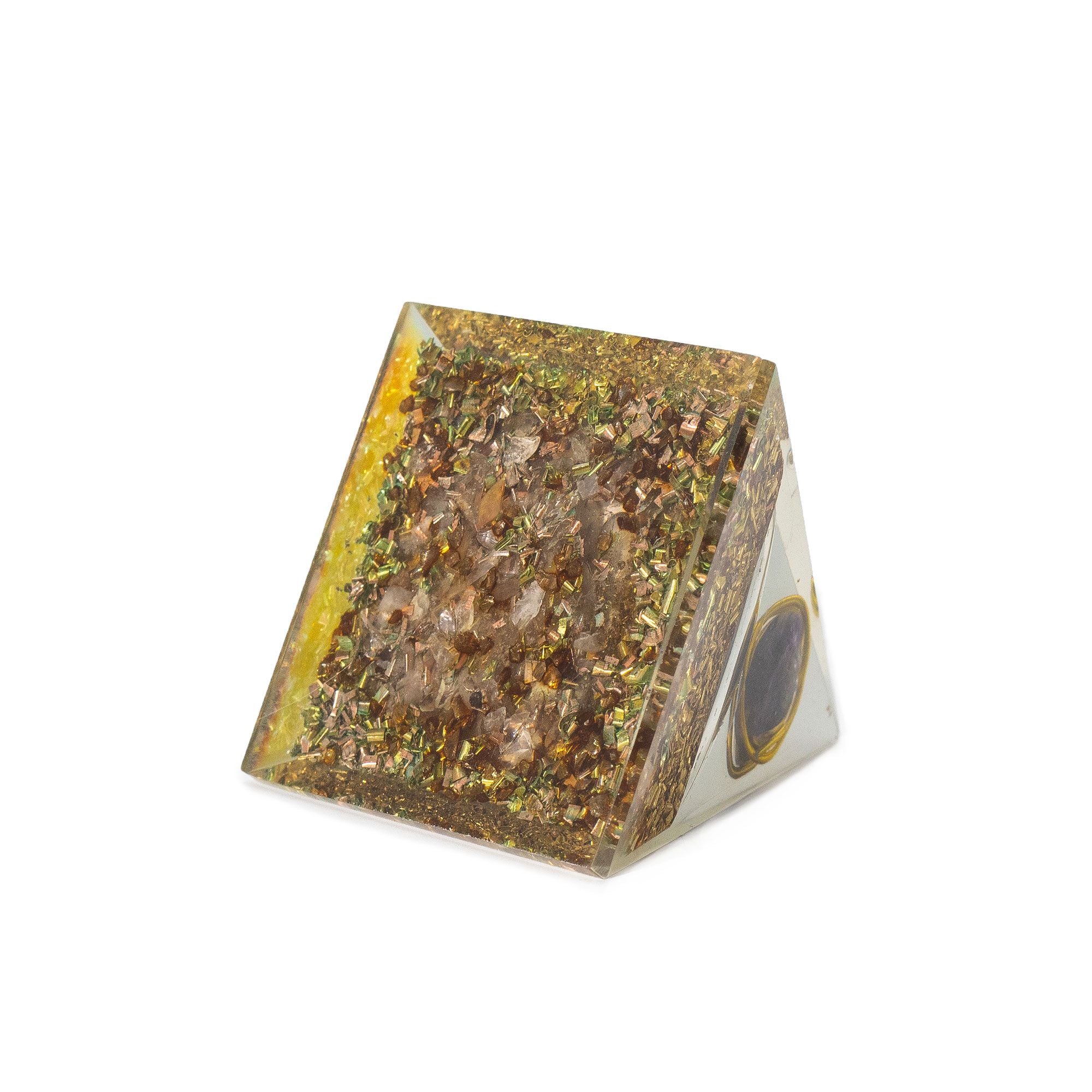 Piramide Orgonite Media con Ametista e Rame 7x6 cm